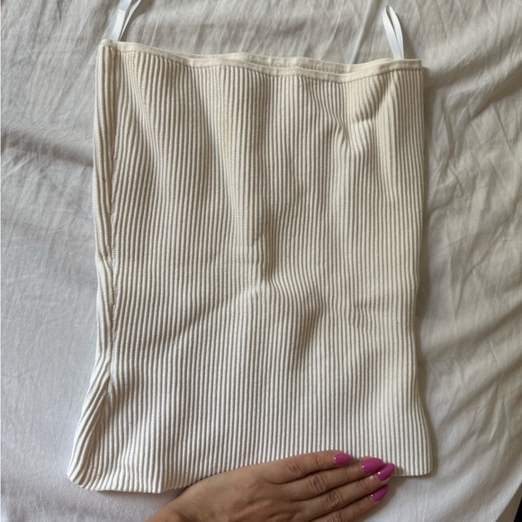 Babaton Cream Ribbed Tube Top - Picture 3 of 3